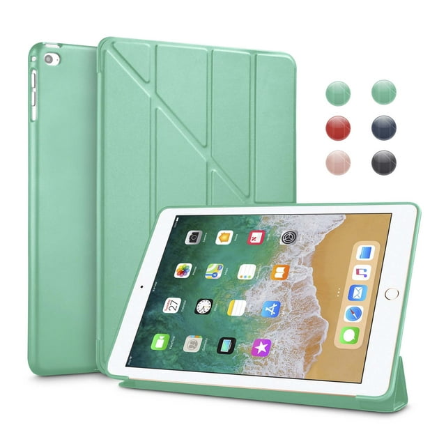 iPad 9.7" 2018 / 2017 Case, iPad Air / iPad Air 2 Case, Lightweight Smart Case Stand Auto Sleep/Wake, Microfiber Lining, Hard Back Cover For Apple iPad 9.7 iPad 5th/6th Generation