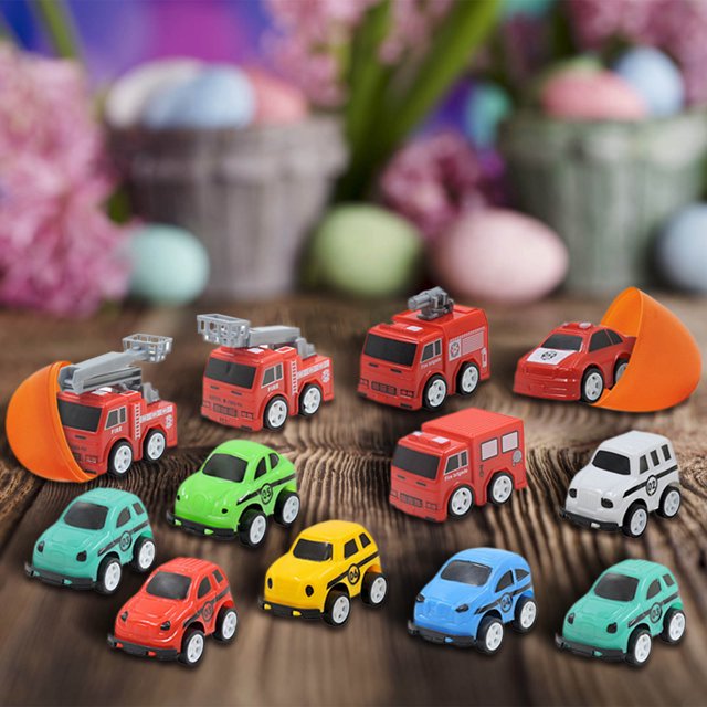 Hxlamzoo 12PC Easter Eggs DIY Kit - Pre-Filled with 24 Slow-Rising Animals for Basket Stuffers & Surprise Reveals, Mess-Free Holiday Prep