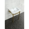 thumbnail image 2 of Kingston Brass KVBH252277 Templeton 25" Ceramic Console Sink with Brass Legs (1-Hole), White/Brushed Brass, 2 of 6