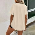 thumbnail image 4 of Mittory Women's Shirts Short Sleeve V Neck Summer Tops Business Casual Collared Shirts Loose Tees, 4 of 8