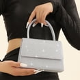 thumbnail image 4 of Bolso Noche Mano Mini Nicho Bolso Noche Cruzado Mano Con Diamantes Calientes Bolso Noche Plateado, 4 of 9