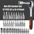 thumbnail image 2 of Chrome Vanadium Steel Drive Impact Socket Set | Drive Ratchet Metric Wrench Tool Set, Multi Sockets, Universal Joint, Extension Bar | Bit Coupler, Spinner Handle For Auto Repairing Tool, 2 of 5