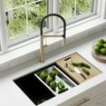 thumbnail image 5 of Stylish 20 ⅞" Ht Single Handle Brushed Gold with Black Spout Hose Pull Out Three Modes Kitchen Faucet K-140G, 5 of 7