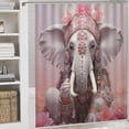 thumbnail image 5 of Shower Curtain 4 Piece Set Cute Boho Elephant Bathroom Shower Curtain Set with Rugs Watercolor Animal Flower Farmhouse Bathroom Shower Set for Bathtub Decor 72inch X 72inch, 5 of 8