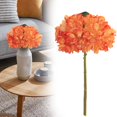 thumbnail image 2 of Dienrx Single Charred Edge Hydrangea Artificial Flower, European Retro Style Wedding Staircase Decoration, Orange Bouquet, 2 of 9