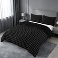 thumbnail image 3 of meiyoeat Black Checkered Grid Duvet Cover Queen For Kids,Modern Geometric Print Queen Bedding For Adults,Black Reversible,3-Piece(No Comforter), 3 of 6