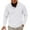White, variant on IYTR Long Sleeve Shirt for Men V Neck Button Up Collarless Solid Color Breathable Pullover with Chest Pocket (Beige,XXXL)