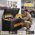 thumbnail image 3 of Homall 100 Gallon Outdoor Patio Box Deck Plastic Resin Storage Box Backyard, Black, 3 of 9
