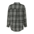 thumbnail image 4 of Hessimy Womens Flannel Plaid Shirts Oversized Lightweight Plaid Button Down Shirt Blouse Tops(Black,M), 4 of 8