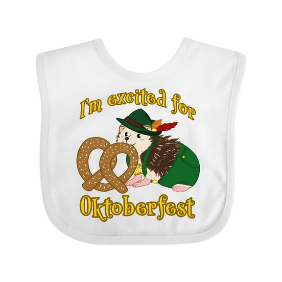 Inktastic I'm Excited for Oktoberfest with Cute Hedgehog Boys or Girls Baby Bib