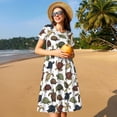 thumbnail image 4 of Easygdp Various Turtle para Vestido Transpirable de Mujer, Vestido Suelto de Manga Corta con Pliegues y Bolsillos para el Verano, 4 of 6
