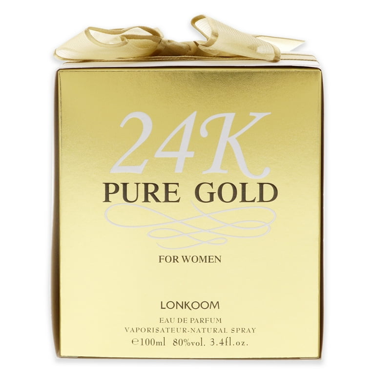 Lonkoom 24K Pure Gold, Perfume for Women, 3.4 oz EDP Spray