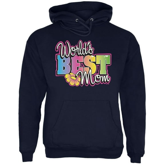 Mother's Day World's Best Mom Mens Hoodie Navy LG