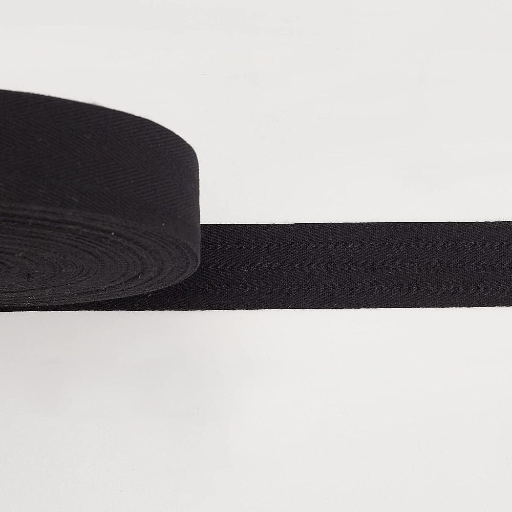 Cotton Cotton Twill Tape Ribbons Herringbone Ribbons for for Home Decoration Wrapping Gifts & DIY Crafts Decorative Black 40mm DIY
