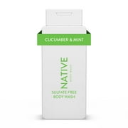 Native Body Wash, Cucumber & Mint, Sulfate Free, Paraben Free, for Men and Women, 18 oz