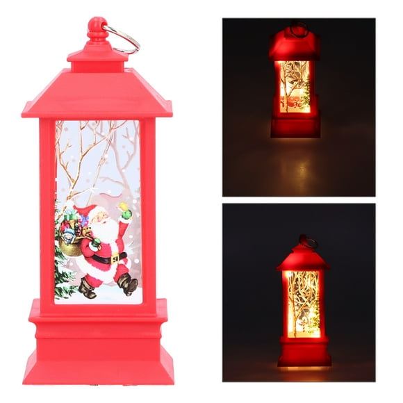 Peahefy Christmas Hanging Lantern,Christmas Glowing Decorative Light Portable LED Small Hanging Lamp Santa Claus Ornaments for Party Party Children Gifts,Hanging Lamp