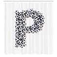 thumbnail image 3 of Ambesonne Letter P Shower Curtain, Football Illustration, 69"Wx84"L, Black and White, 3 of 3
