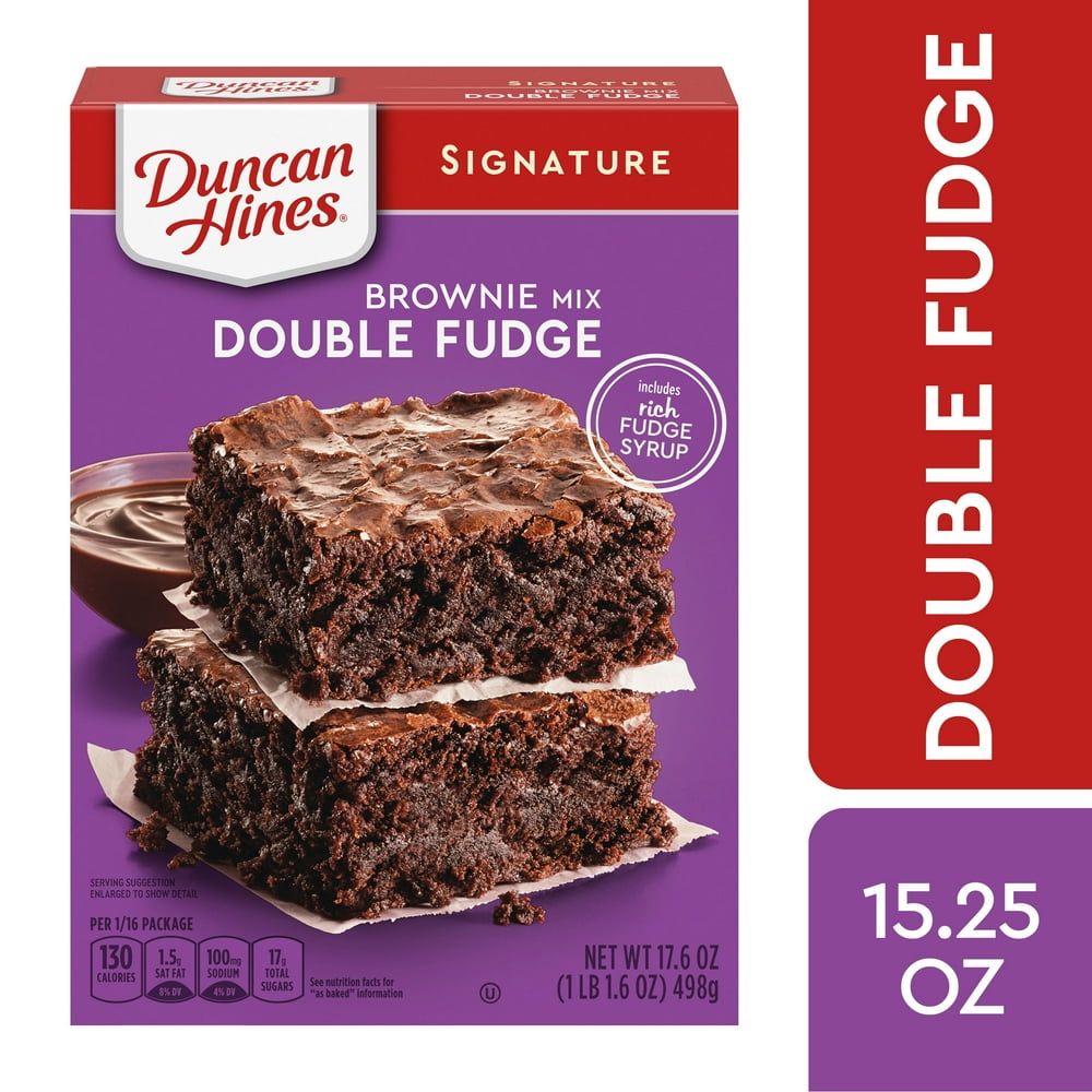 Duncan Hines Signature Double Fudge Brownie Mix with Fudge Syrup, 17.6