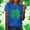 A1589 Blue, variant on St. Patrick's Day Shirt for Women Four Leaf Clover Heart Graphic T-Shirt Short Sleeve Crewneck Casual Festival Apparel Holiday Gift