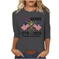 thumbnail image 3 of Lazyguy The US 250th Anniversary Blouses Women Graphic Printed Loose Tops O-Neck Bracelet Sleeves T-Shirts Shirts for Fourth of July Festival S-4XL Gray, 3 of 9