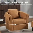 thumbnail image 3 of Rotary Armchair With Ottoman Set Modern Barrel Armchair With Removable Back Pillow 2 Armrest Covers For Living Room Bedroom Office Gray, 3 of 7