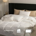thumbnail image 2 of MooMee Duvet Cover Set King 600-TC 100% Extra Long-Staple Cotton Sateen Silky Smooth Luxury (Creamy White), 2 of 6