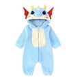 thumbnail image 2 of Kids Boy Orange Dragon Hooded Costume Romper Zipper Footed Onesie for Kids,Size 7-12 Months, 2 of 9
