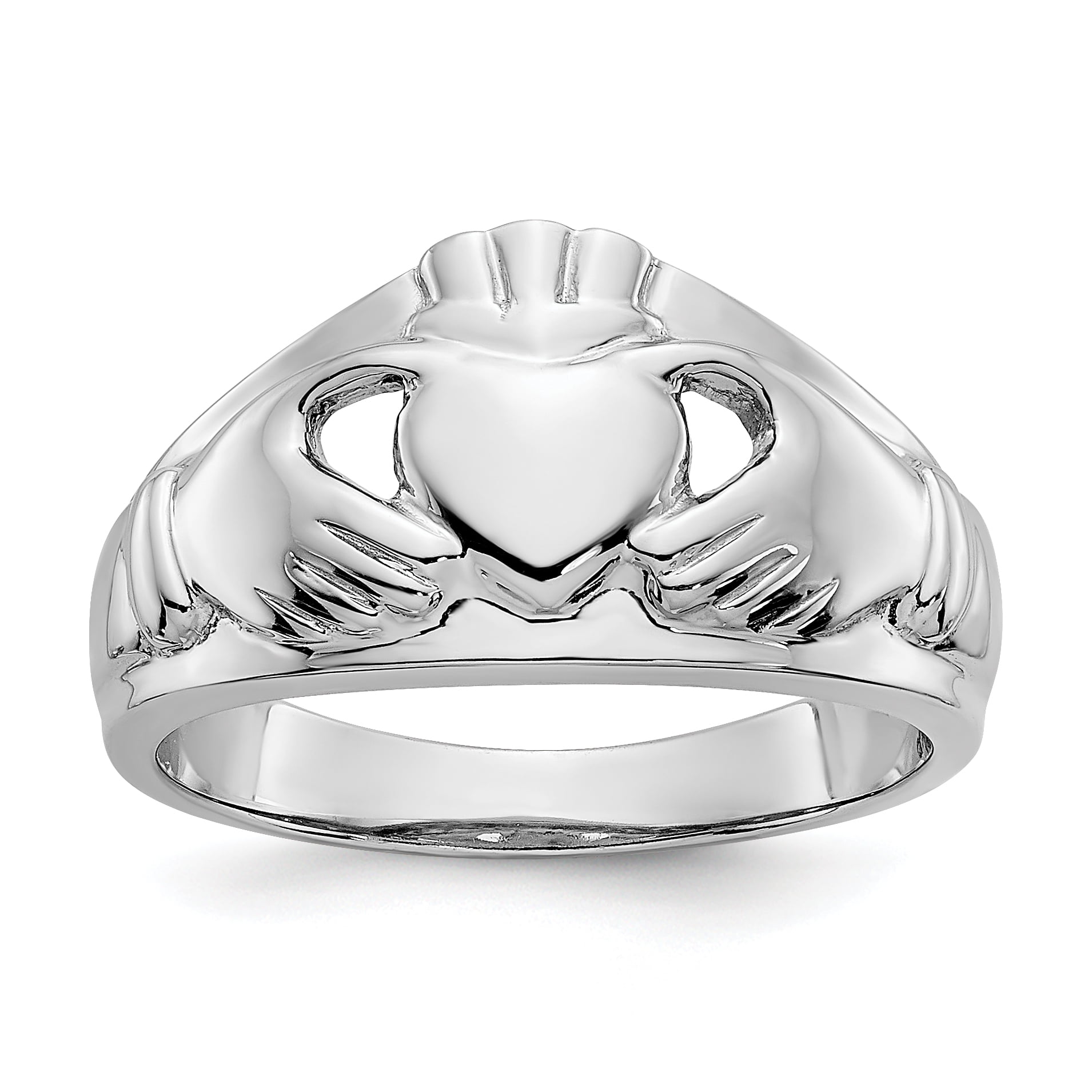 Best Price Product 14k White Gold Ladies Claddagh Ring