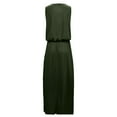 thumbnail image 4 of Robe Décontractée pour Femmes Robe d'Été pour Femmes Sans Manches Col Robes Maxi Couleur Unie Robe à Fente Vêtements pour Femmes G AG, 4 of 6