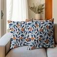 thumbnail image 6 of Fall Pillow Covers 16x16 Inch Blue and Orange Pumpkin Leaf Autumn Harvest Outdoor Decorative Throw Pillows Set of 2 Thanksgiving Holiday Pillowcases for Couch Home Decor, 6 of 6