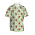 thumbnail image 2 of Daiia Lilies Flowers Hawaiian Shirt for Men Gentle Cotton Regular Short Sleeve Casual-Large, 2 of 9