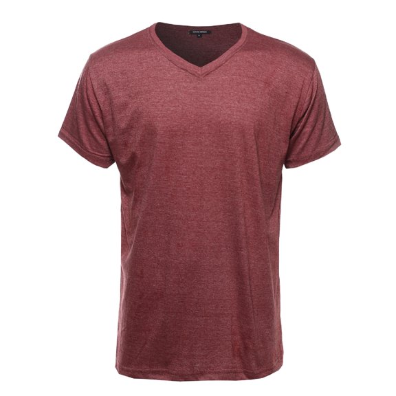 Men's Basic Lightweight High V-Neck Tee Shirt