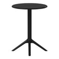 thumbnail image 2 of WestinTrends Playa 23.5" Outdoor Polypropylene Resin Round Patio Bistro Dining Table for 2, Black, 2 of 13