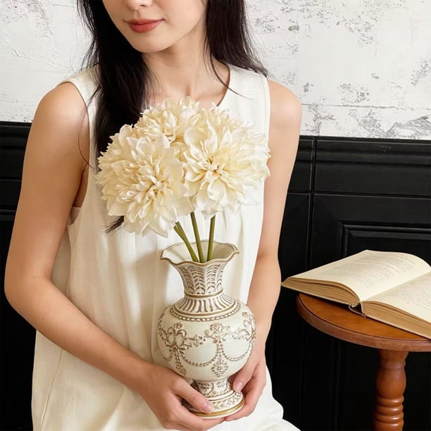 Juego Decorativo de Flores Artificiales con 2 Flores Falsas de Plástico, 38 cm, para Hogar, Sala de Estar, Mesa de Comedor, Bodas, Hotel, Paisajismo