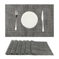 thumbnail image 2 of Unique Bargains Durable Placemats for Dining Table, Resistant Kitchen Place Mats Set of 6 Black Grey 18" x 12", 2 of 6