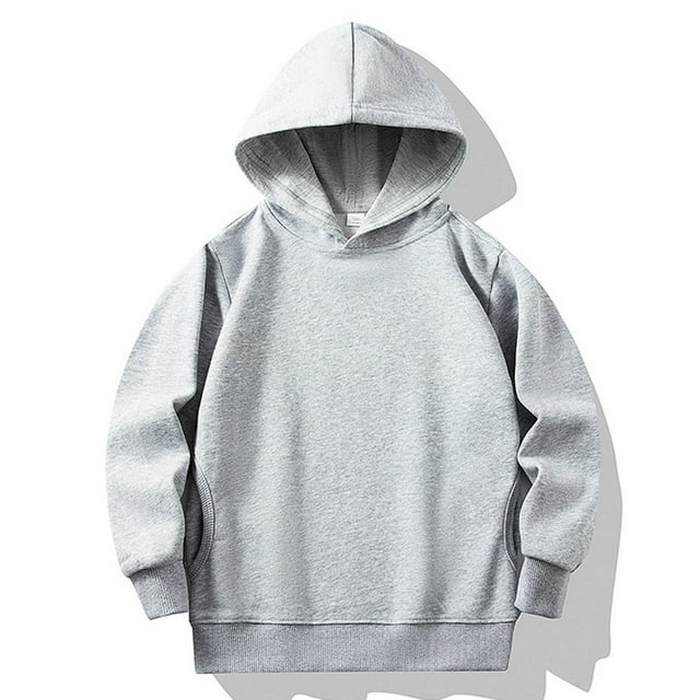 GigrtiJin Chandails à Capuche pour Tout-Petits Couleur Unie Col Rond Manches Longues Sweat à Capuche Chaud pour Enfants Blouse Décontractée Confortable