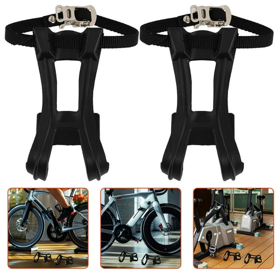 WHAMVOX 2pcs Bike Pedal Toe Cages And Straps For Exercise Bike Comfortable Anti-Slip Pedal Straps Fixation Protection For City Mountain Cycling Accessories