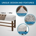 thumbnail image 4 of Upholstered Bench Slipcover, Velvet Dining Room Bench Covers Stretch Bench Seat Protector Elastic Dining Bench Cover Removable Washable for Living Room-Coffee-Large, 4 of 8