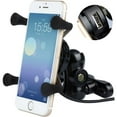 thumbnail image 1 of Motorcycle Cell Phone Holder, Universal 360° Rotatable Aluminum X-Grip Motorcycle Phone Mount with 5V 2.1A USB Charger for All 3.5 Inch GPS Mobile Phones, 1 of 3