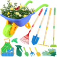 thumbnail image 1 of Set de jardinería Magic4U Kids con carretilla, pala, rastrillo y azadón, 11 unidades, 1 of 7