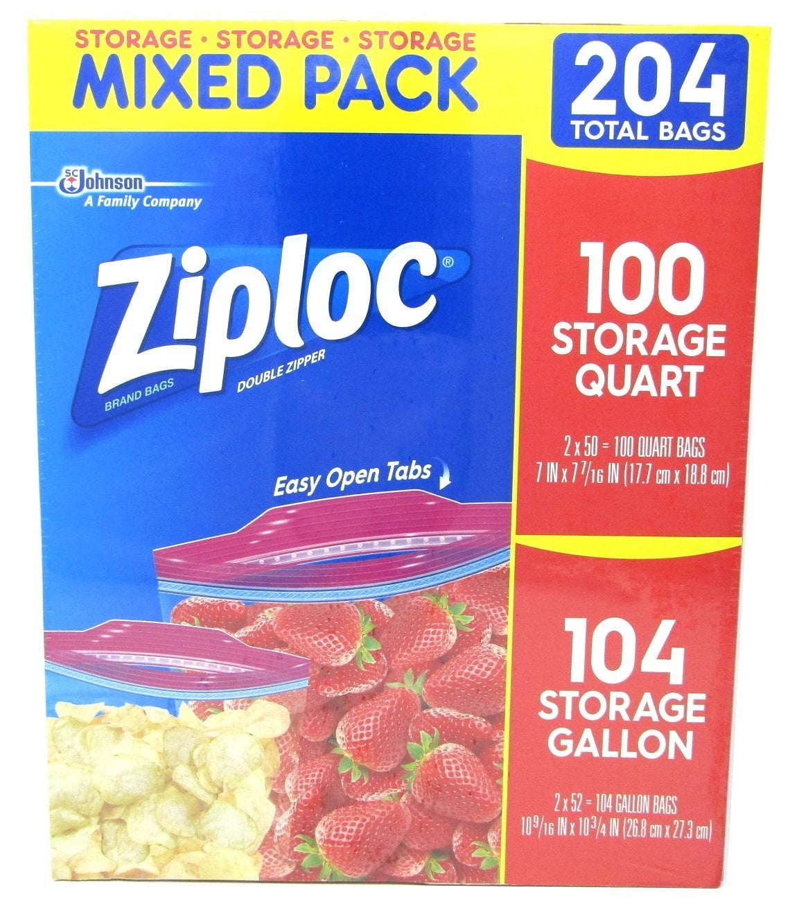 Ziploc Storage Bag Variety Pack 347 pcs includes 1 gal, 1 qt