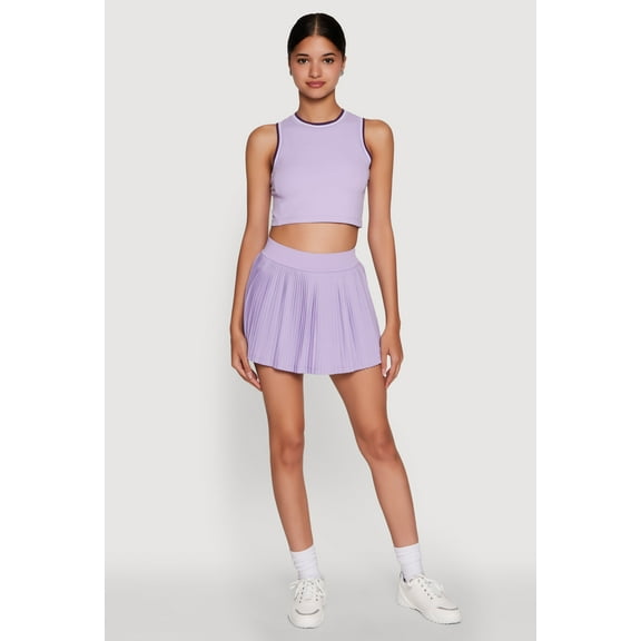 Womens Trendy High Waisted Mini Pleated Skirt