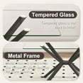 thumbnail image 6 of Dining Table Modern Tempered Glass Dinner Table, Rectangle Kitchen Table with Sturdy Metal Legs, Contemporary Minimalist Design, Ideal for Dining Room, Kitchen, or Small Spaces (Black, 47.24"), 6 of 13