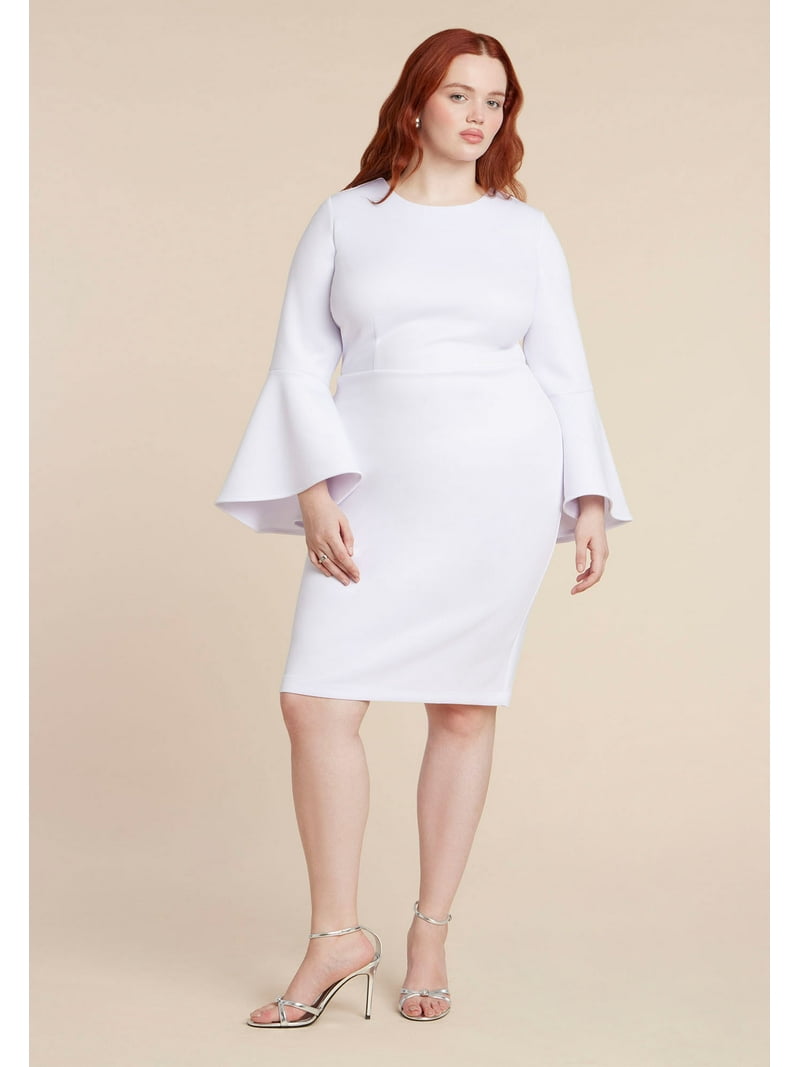 green emerald velvet dress Smak Parlour Plus Size Hot Pink Heart Cutout Bell Sleeve Mini Dress –  Unique Vintage main image 1