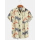 thumbnail image 2 of Camisa informal de manga corta con cuello vuelto y estampado 3D de flamencos y coco para vacaciones de hombre, camisa holgada de verano para niños, 2 of 4