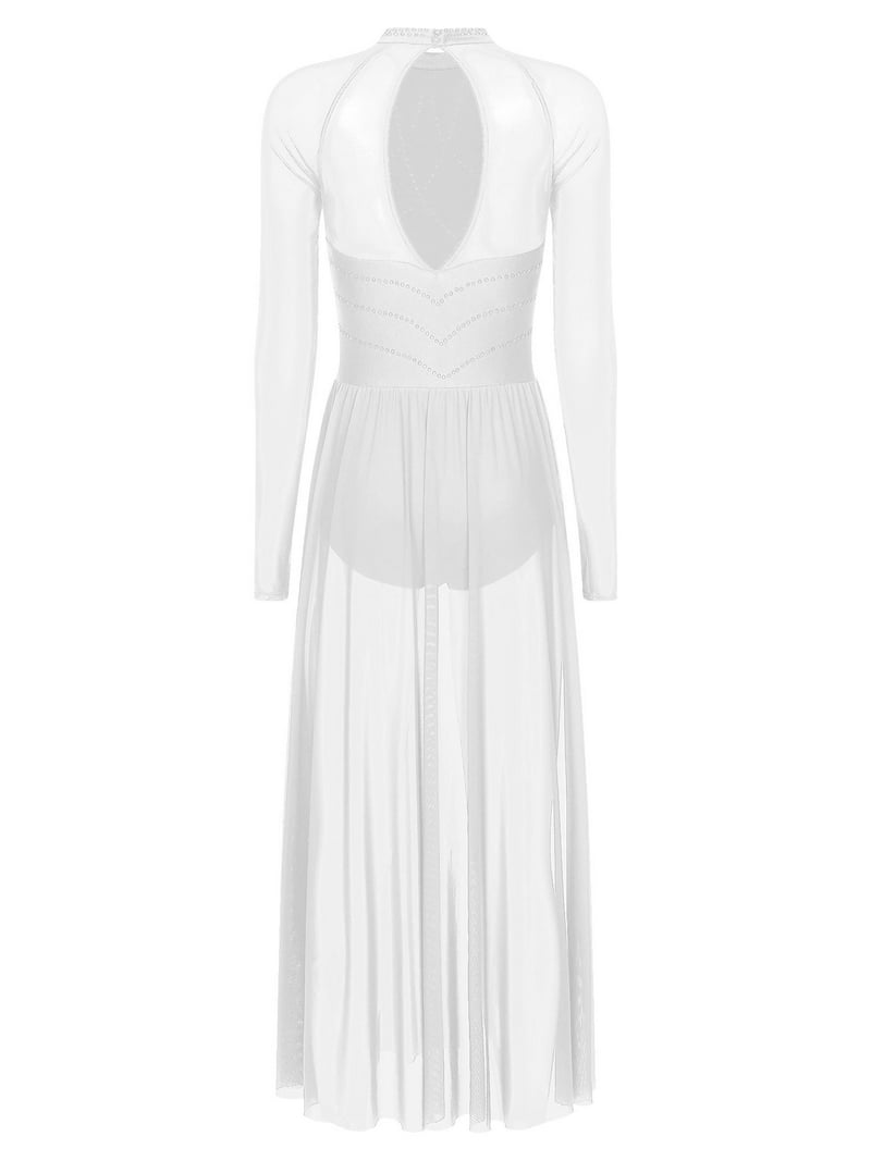 flowy lace white dress Ethereal Lace White Blossom Dress White / S main image 1