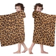 thumbnail image 4 of Brown and Black Leopard Print Hooded Bath Towel，60"x35" for Ages 3 To 12 Kids, Quick Dry Lightweight Soft Microfiber Hood Beach Towel Cover Up for Kids, 4 of 7