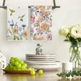 thumbnail image 2 of Anemone Flowers Hummingbird Kitchen Towels Dish Towels, 18x26 Inch Seasonal Spring Bless Home Wild Floral Decoration Hand Towels Set of 4, 2 of 6