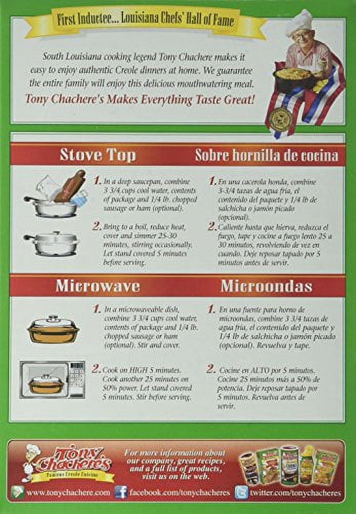 Tony Chachere Rice Dinner Mix, Red Beans and Rice, 4 Count