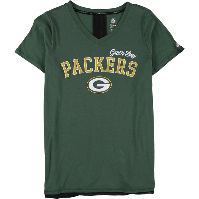 MSX Packers Glitter Logo Camiseta gráfica para mujer, verde, pequeña